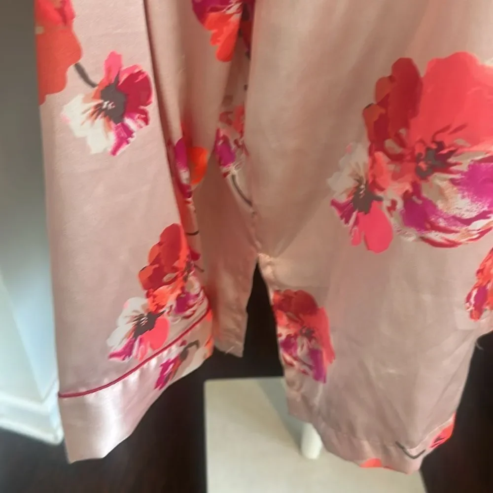 Victoria Secret Floral Satiny Pajama Set L
